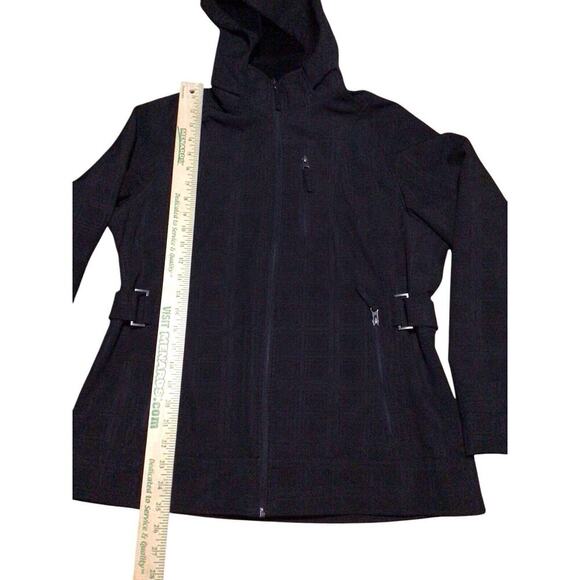 Free Country Black Full Zip Jacket with Removable Hood Faux Fur Lined Size Large - Picture 4 of 6